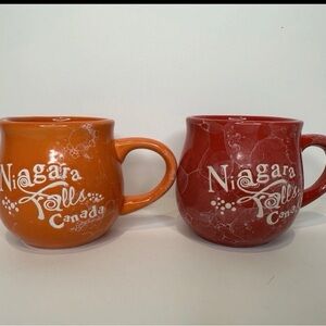 Niagara Falls Canada Ceramic Mugs - Bold Red and Orange